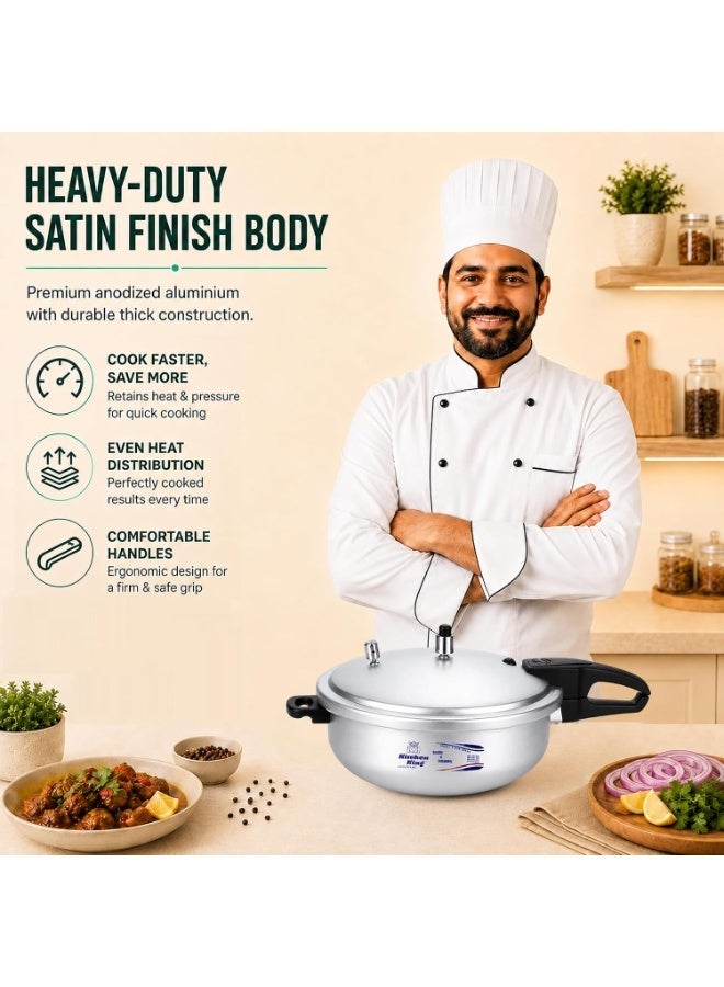 Kitchen King kk Kitchen King 2-in-1 Wok Pressure Cooker, Durable Build, Promotes Healthy Cooking, Heat Resistant Handles, CGRS, Pressure Indication & Control, Heavy Body, Easy Open & Close (5 Liters) - Image 3