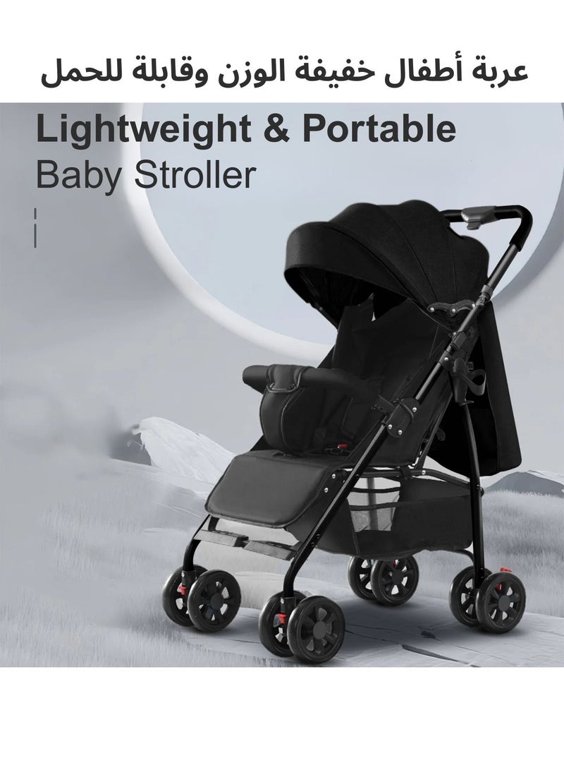 AL-SHARQIA عربة أطفال قابلة للعكس – خفيفة الوزن، قابلة للطي بيد واحدة مع مظلة، عجلات ماصة للصدمات وسلة تخزين كبيرة - Image 5