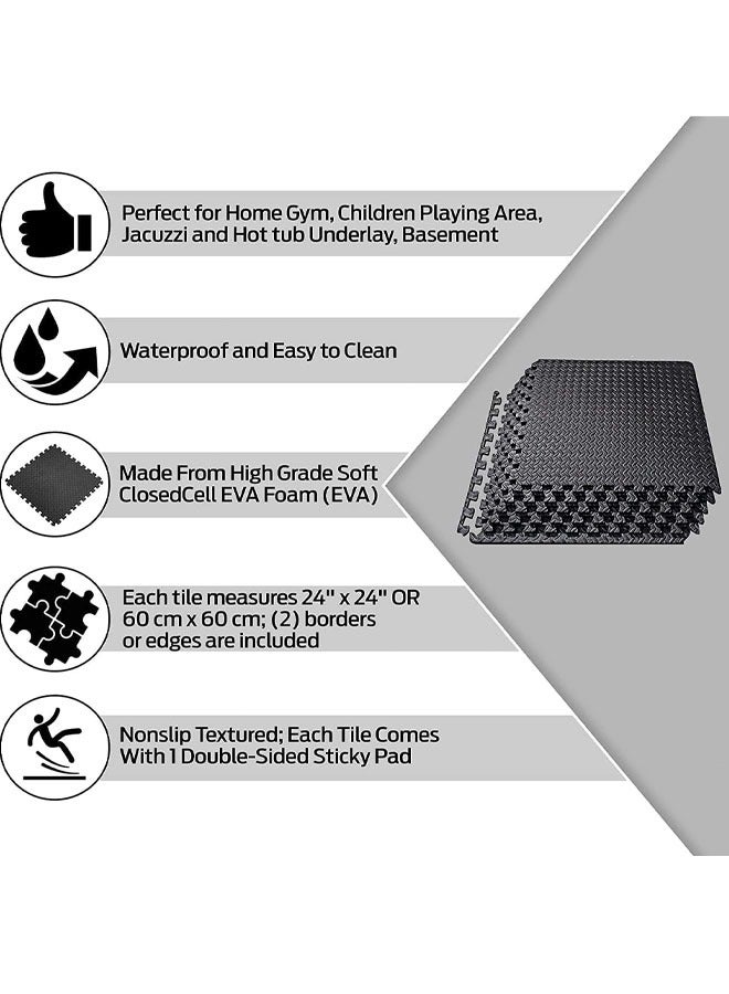 Optico Protective Flooring Foam Mat, Puzzle Floor Mat EVA Foam Mats Foam Mat Interlocking Floor Tiles Exercise Mats Thicked Interlocking Kids Floor Mats, Soft Non-Toxic Baby Play mats for Home Workout Fitness Baby Playroom Squares Foam Floor Mats for Kids Toddlers, & Babies - Image 4