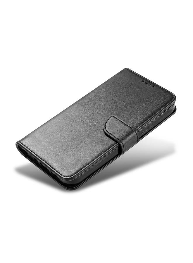 اس-توب جراب لهاتف Samsung Galaxy A12 مصنوع من جلد العجل مع مشبك أفقي قابل للطي مع حامل وفتحات للبطاقات ومحفظة - Image 4