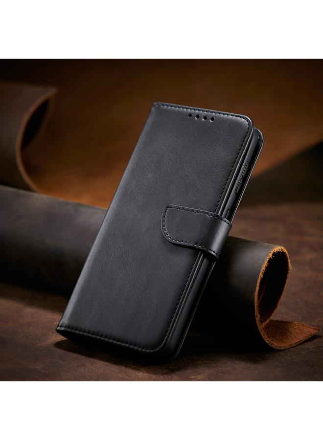 اس-توب جراب لهاتف Samsung Galaxy A12 مصنوع من جلد العجل مع مشبك أفقي قابل للطي مع حامل وفتحات للبطاقات ومحفظة - Image 2