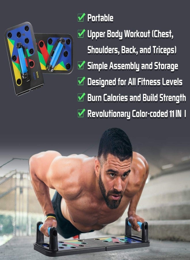 SEASPIRITPush Up Board - Complete Push Up Training System, 9 in 1 Color -Coded Push-up Bracket Board for Power Press Exercise, Plastic Fitness (Black) - Image 3
