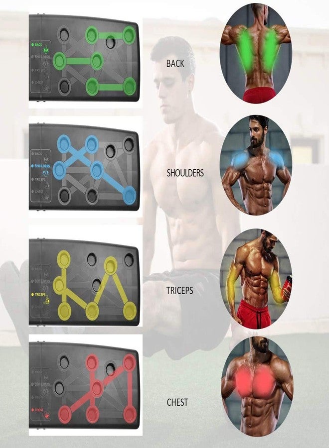 SEASPIRITPush Up Board - Complete Push Up Training System, 9 in 1 Color -Coded Push-up Bracket Board for Power Press Exercise, Plastic Fitness (Black) - Image 5