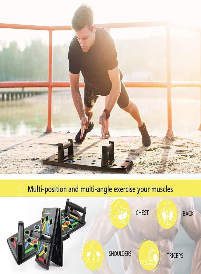SEASPIRITPush Up Board - Complete Push Up Training System, 9 in 1 Color -Coded Push-up Bracket Board for Power Press Exercise, Plastic Fitness (Black) - Image 4