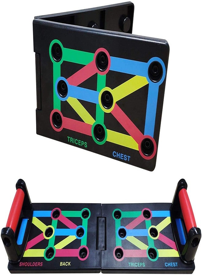 SEASPIRITPush Up Board - Complete Push Up Training System, 9 in 1 Color -Coded Push-up Bracket Board for Power Press Exercise, Plastic Fitness (Black) - Image 1