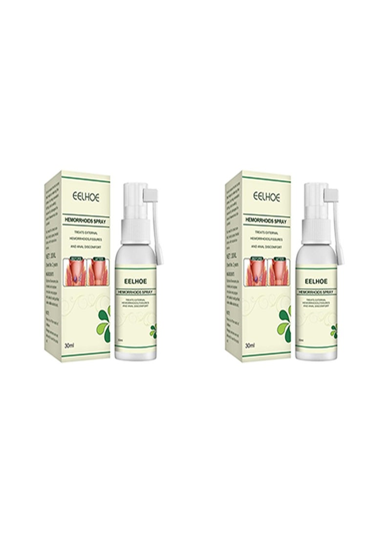 EELHOE 2PS Hemorrhoids Spray To Eliminate Hemorrhoids Body Care To Relieve Itching And Swelling Hemorrhoids Spray Soothing Spray 30ML  - Image 1