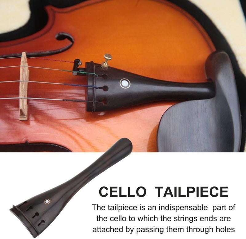 Dilwe Cello Tailpiece, Ebony Wood Classic Tailpiece for 3/4 4/4 CelloFiddle Accessories - Image 2