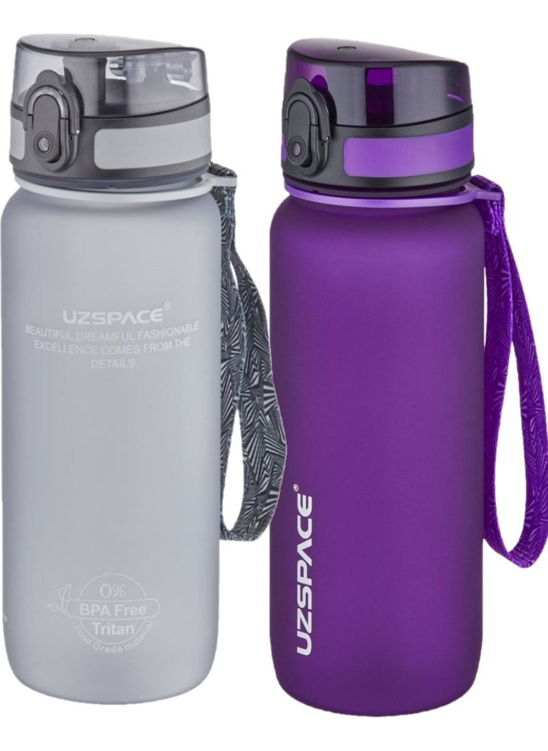 Uzspace Fiftyfifty Set of 2 Tritan Water Flask 650 ml - pzsku/Z1730278537E5624B87E9Z/45/_/1725726518/76001bc1-7aba-4a6a-97c9-eeb45804e200