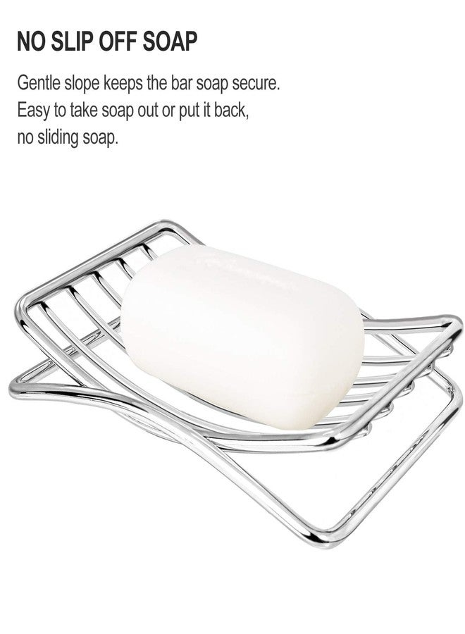 GUUKAR Soap Dish Stainless Steel Bar Soap Holder for Shower Bathroom, Self-draining Soap Dishes Sponge Holder for Kitchen Sink, Easy Cleaning Quick Dry(Soap Saver Not Included) - Image 3