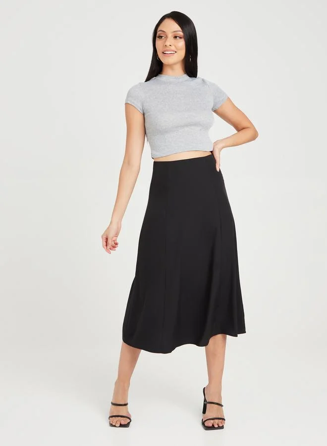 Closet Closet High Waist A-Line Midi Skirt