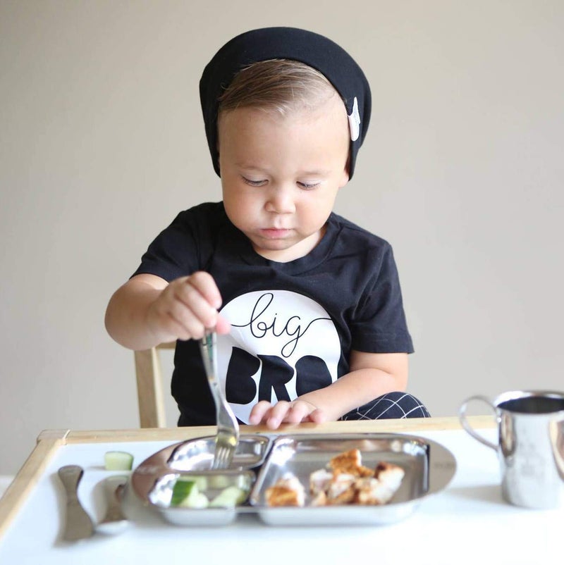 Kiddobloom Children's Premium Stainless Steel Dinnerware Set | 1 Bowl with Handles, 1 Cup with Handle & 1 Divided Plate | Education Series | Ideal for Babies, Toddlers & Kids | by Kiddobloom - Image 5