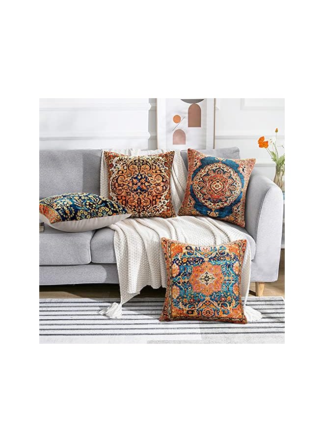 The Bros أغطية وسائد عرقية أغطية وسائد مغربية 45x45 غطاء وسادة أصفر رمي أغطية وسائد عتيقة سجادات هندسية وسائد زخرفية غطاء وسادة شرقي أقمشة لينة للكنبة غرفة النوم ديكور خارجي للحديقة - Image 5