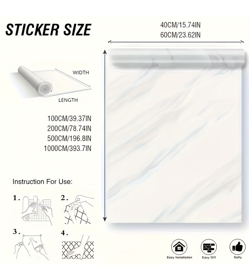 15.65 65-8 Red 23.62 Inch Wide 196.85 Inch Long Self Adhesive Waterproof Faux Marble Wallpaper Washable Decorative Wall Skirting For Cabinets Stovetop Oil Proof High Temperature Resistant - Image 3