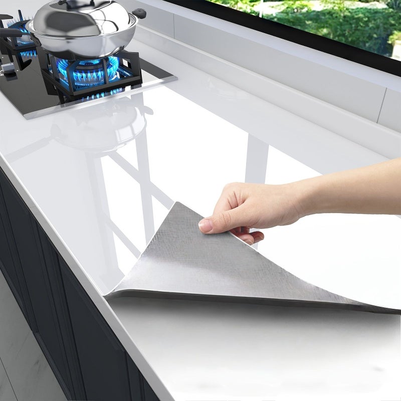 15.65 65-8 Red 23.62 Inch Wide 196.85 Inch Long Self Adhesive Waterproof Faux Marble Wallpaper Washable Decorative Wall Skirting For Cabinets Stovetop Oil Proof High Temperature Resistant - Image 4