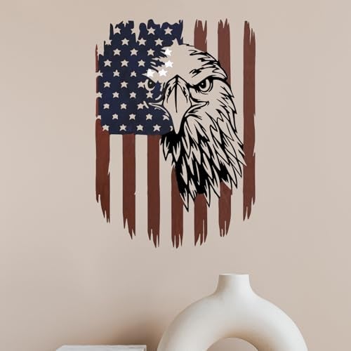 Benziso American Eagle Metal Wall Art American Flag Wall Decor Eagle Wall Signs Fourth of July Independence Day Decorations Metal Wall Decor For Home Office Living Room Indoor Outdoor ( colorful 11.2 x 16.6 In ) - Image 3