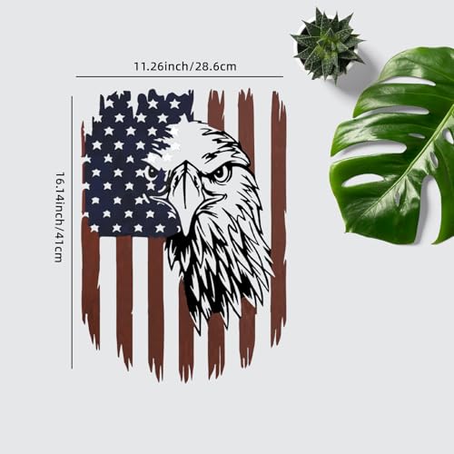 Benziso American Eagle Metal Wall Art American Flag Wall Decor Eagle Wall Signs Fourth of July Independence Day Decorations Metal Wall Decor For Home Office Living Room Indoor Outdoor ( colorful 11.2 x 16.6 In ) - Image 2