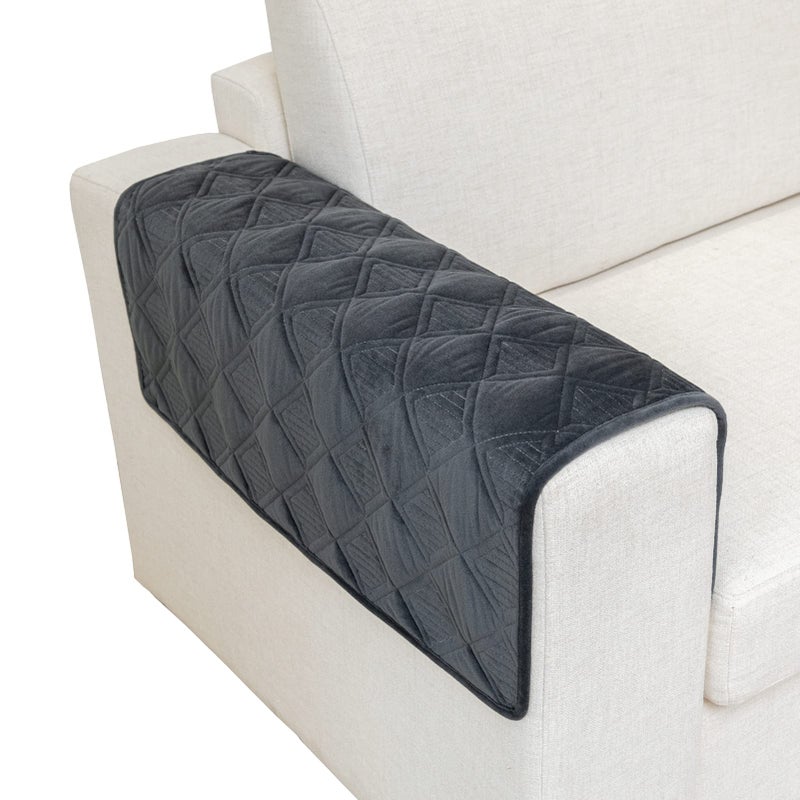 Eismodra Armrest CoversSectional Couch CoversL Shape Sofa Slipcover Furniture Protector for Dogs Cats Pet Chaise Lounge 3 Cushion Couch LoveseatDark Gray 28 x 28 inches Only 1 Piece