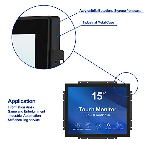 GreenTouch 15 Inch Open-Frame Touchscreen LCD Monitor - Capacitive PCAP -1024x768-5:4-Black… - Image 2