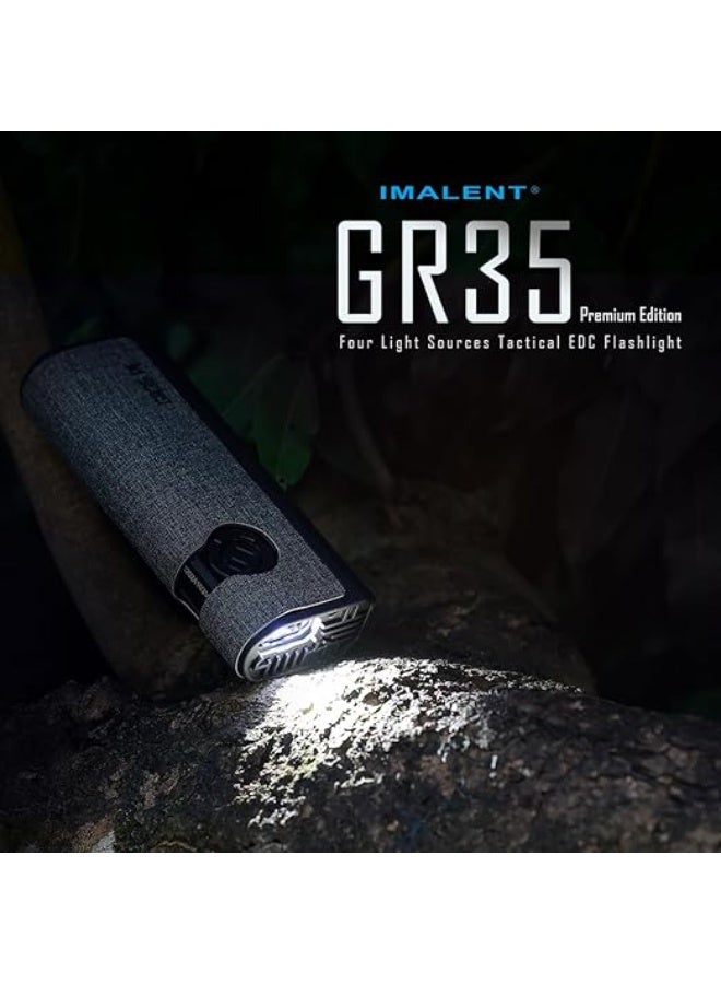 IMALENT GR35 The Most Powerful Flat EDC Torch, UV 365nm + Red, 4 Light Sources, IPX7 Waterproof, Quick Charge Type-C for Hiking Emergency DIY (Green PE) - Image 5
