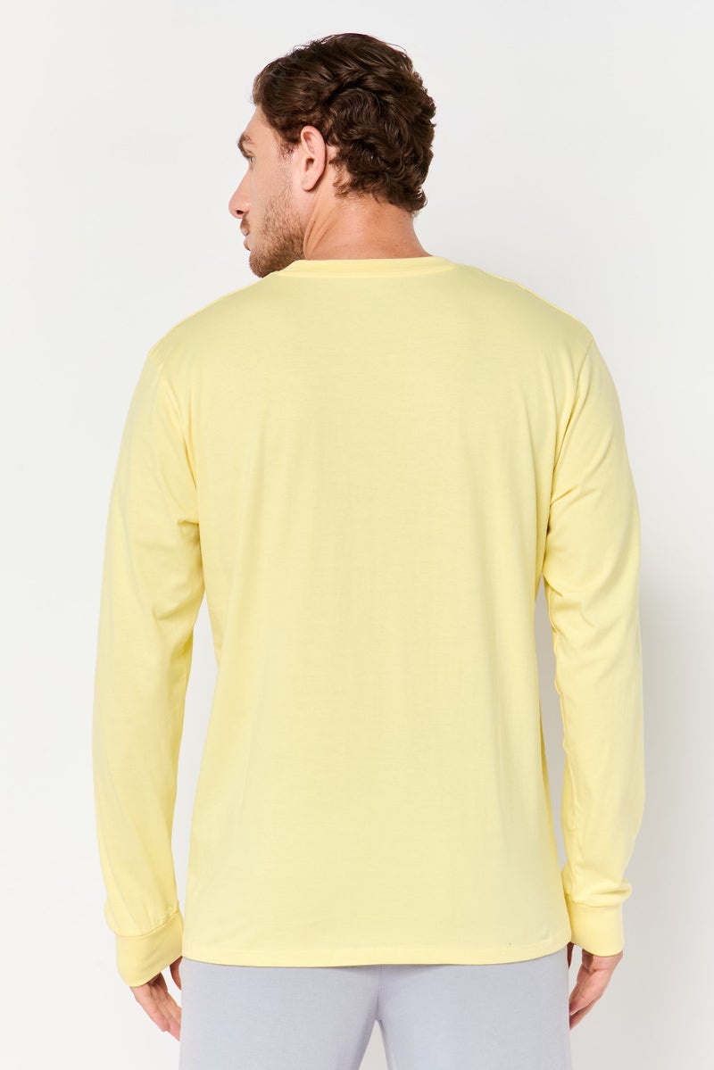 Champion Men Sportswear Fit Long Sleeve Outdoor T-Shirt, Pale Yellow - Image 4