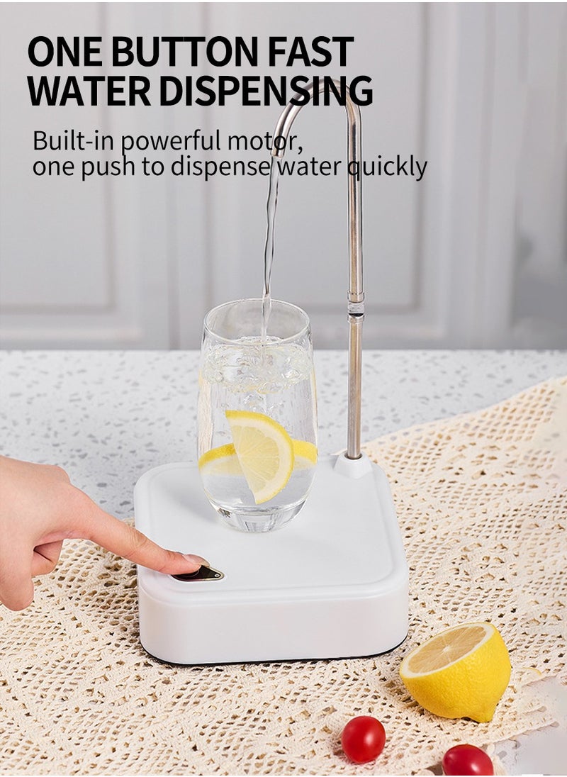 Beirui - 2 in 1 Water Dispenser Electric Pump Bucket Table Dual Purpose Electric Water Dispenser Smart Electric Pump USB Rechargeable Water Bottle Pump Portable Low Decibel Bedside Water Dispenser for 5 Gallon Water Bottle, Camping Portable Water Dispenser Pumps for Home Kitchen and Office - Image 1
