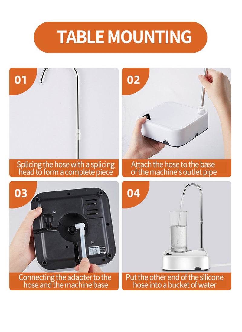 Beirui - 2 in 1 Water Dispenser Electric Pump Bucket Table Dual Purpose Electric Water Dispenser Smart Electric Pump USB Rechargeable Water Bottle Pump Portable Low Decibel Bedside Water Dispenser for 5 Gallon Water Bottle, Camping Portable Water Dispenser Pumps for Home Kitchen and Office - Image 1