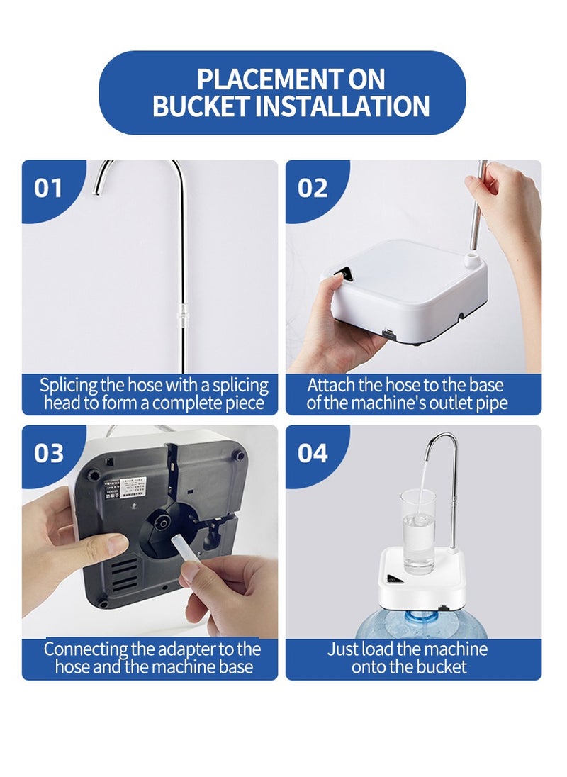 Beirui - 2 in 1 Water Dispenser Electric Pump Bucket Table Dual Purpose Electric Water Dispenser Smart Electric Pump USB Rechargeable Water Bottle Pump Portable Low Decibel Bedside Water Dispenser for 5 Gallon Water Bottle, Camping Portable Water Dispenser Pumps for Home Kitchen and Office - Image 1