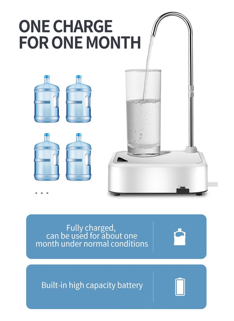 Beirui - 2 in 1 Water Dispenser Electric Pump Bucket Table Dual Purpose Electric Water Dispenser Smart Electric Pump USB Rechargeable Water Bottle Pump Portable Low Decibel Bedside Water Dispenser for 5 Gallon Water Bottle, Camping Portable Water Dispenser Pumps for Home Kitchen and Office - Image 1