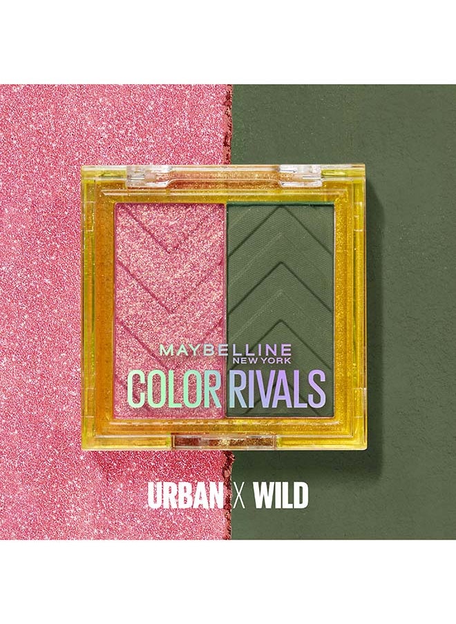 MAYBELLINE NEW YORK Color Rivals Eyeshadow Duo Waterproof Urban And Wild  - Image 2