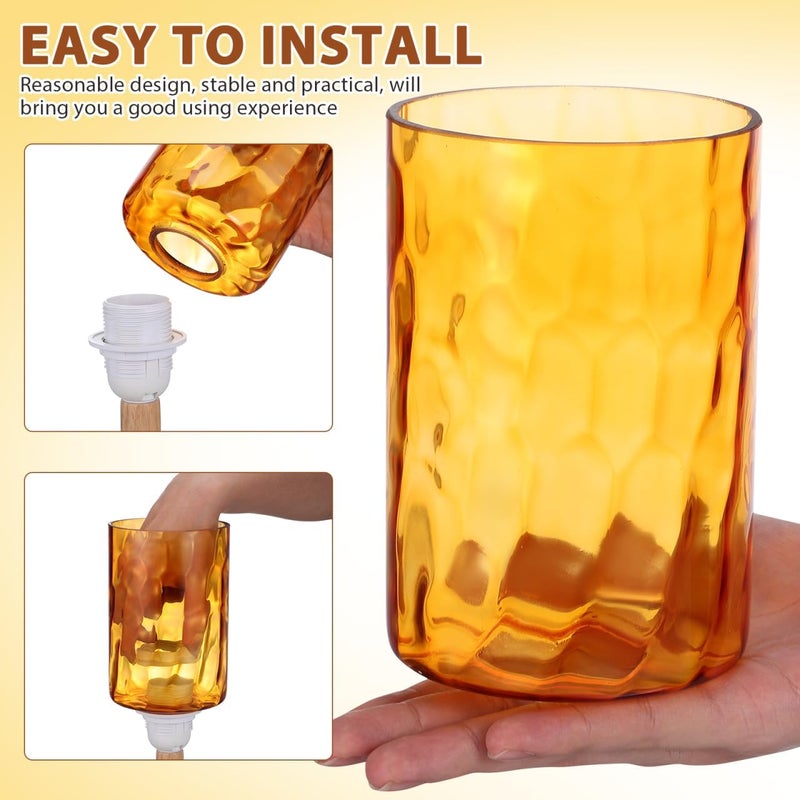LABRIMP Small Glass Lamp Shade 2-Pack Clear Decorative Cylinder Light Fixture Cover 5.70X7.87X3.93 Inch Replacement for Pendant Lights Bedroom Living Room - Image 2