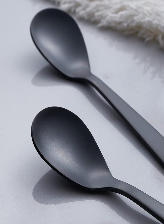 FULLYWARE Matte Black Demitasse Espresso Coffee Spoons, Stainless Steel Satin Finish, Mini Teaspoons, Sugar Spoons, 4.7-inch, Set of 6 - Image 4