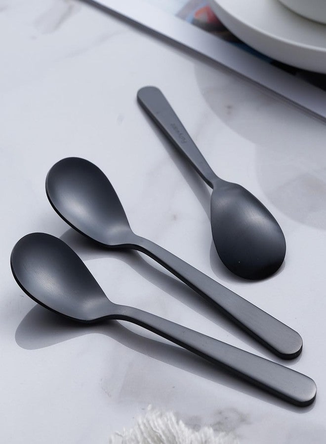 FULLYWARE Matte Black Demitasse Espresso Coffee Spoons, Stainless Steel Satin Finish, Mini Teaspoons, Sugar Spoons, 4.7-inch, Set of 6 - Image 5