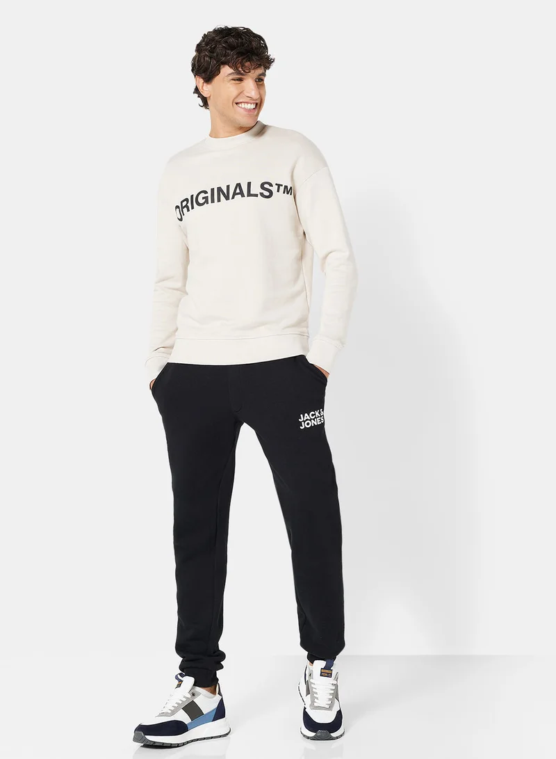 JACK & JONES Logo Relaxed Crew Neck Sweatshirt