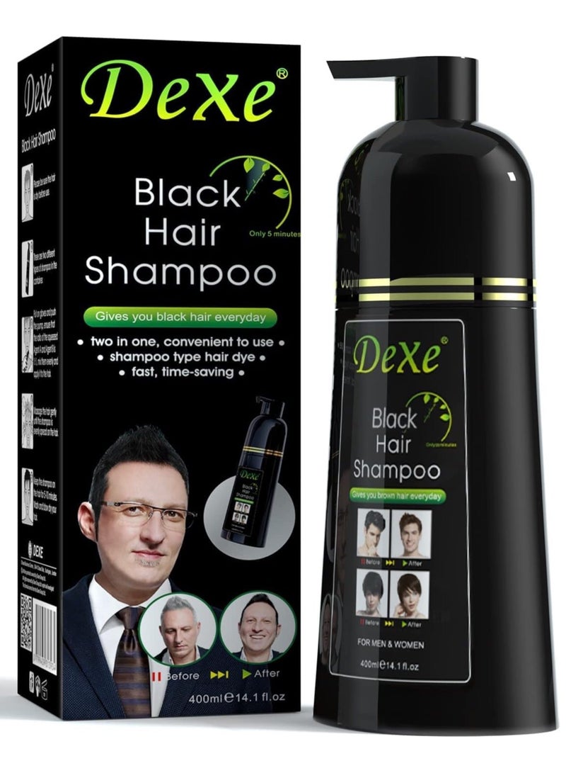 ديكسي شامبو تلوين الشعر الاسود للشعر الرمادي 400 مل صبغة شعر فورية في 5 دقائق تدوم لمدة 90 يوم للرجال والنساء - Image 1