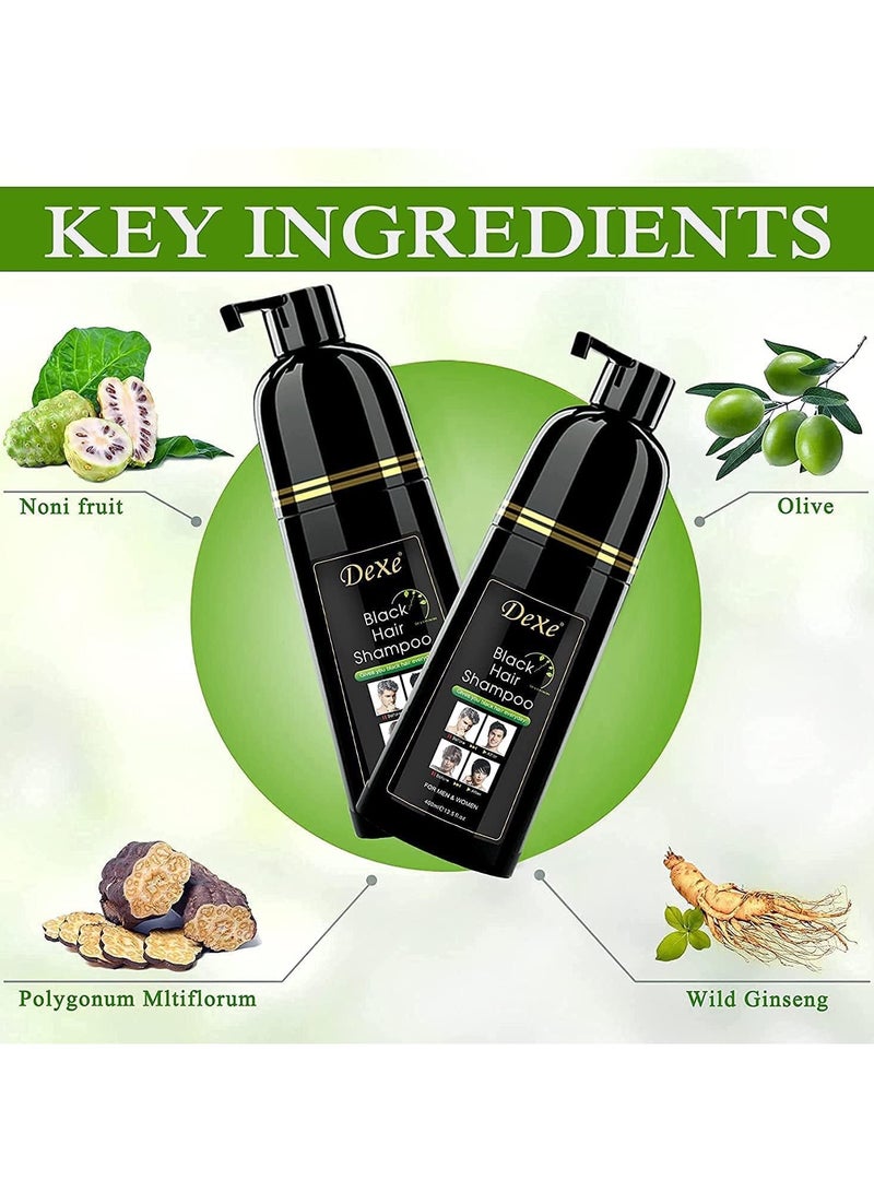 ديكسي شامبو تلوين الشعر الاسود للشعر الرمادي 400 مل صبغة شعر فورية في 5 دقائق تدوم لمدة 90 يوم للرجال والنساء - Image 4