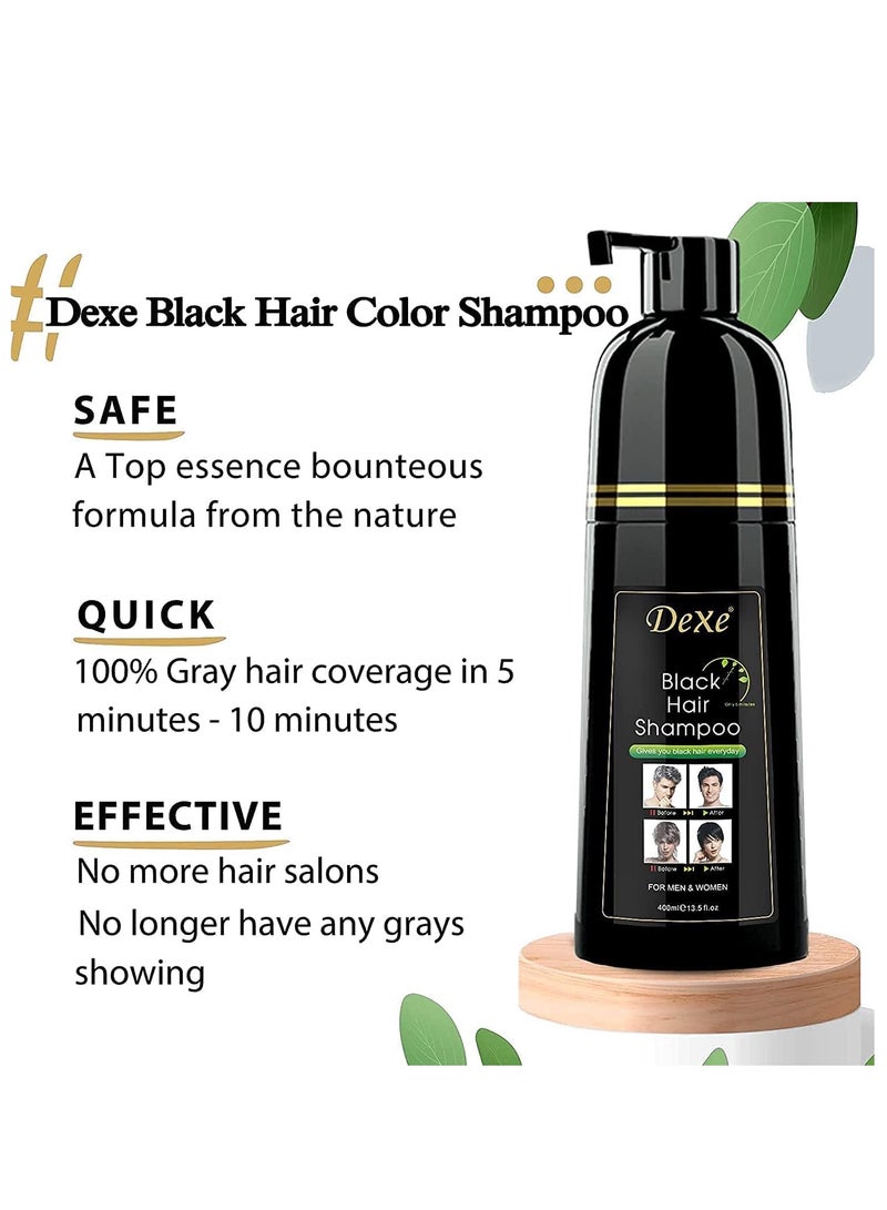ديكسي شامبو تلوين الشعر الاسود للشعر الرمادي 400 مل صبغة شعر فورية في 5 دقائق تدوم لمدة 90 يوم للرجال والنساء - Image 3