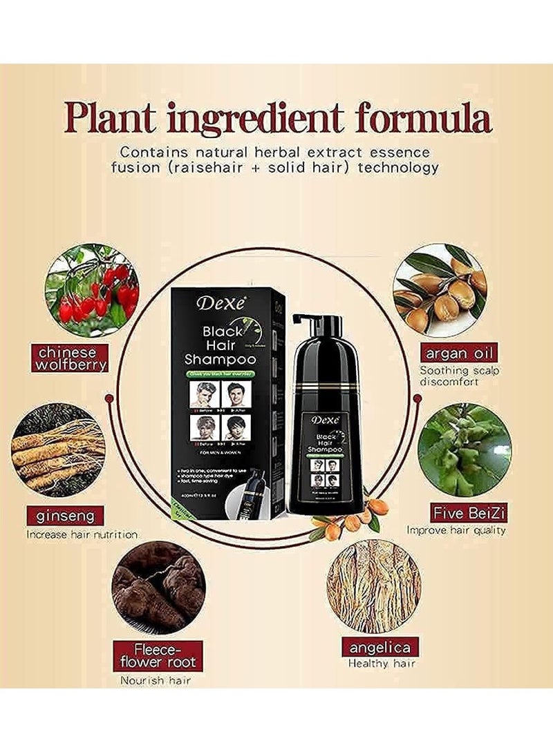 ديكسي شامبو تلوين الشعر الاسود للشعر الرمادي 400 مل صبغة شعر فورية في 5 دقائق تدوم لمدة 90 يوم للرجال والنساء - Image 5