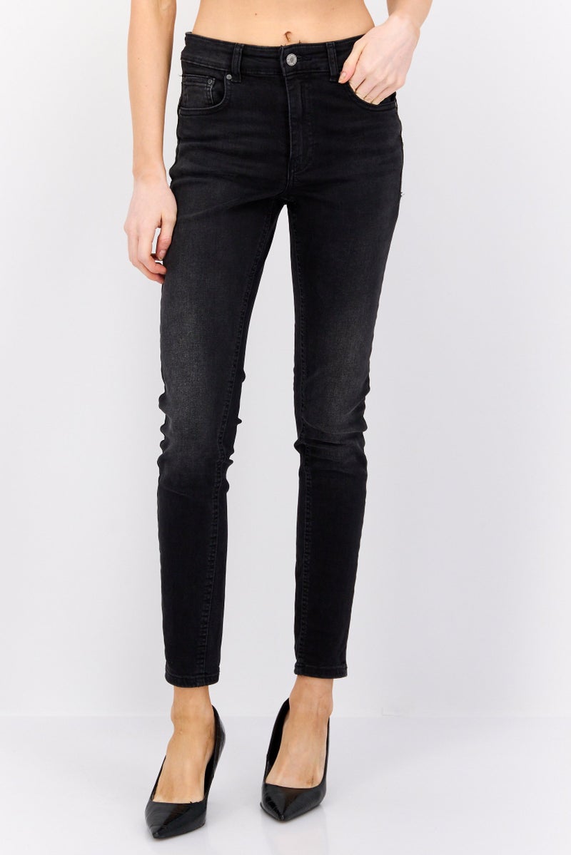 Reserved Women Regular Fit Solid Stretchable Jeans, Black - Image 1