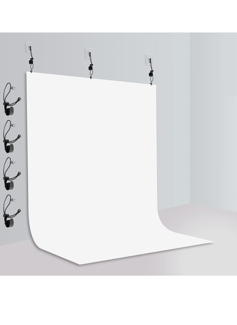 GUDOO Photography White Backdrops for Wall Mounted Setup Photoshoot Pure White Screen Cloth Sheet Background Zoom Polyester Photo Back Drop Pack for Party Photo Video Shoot 1 x 2 m  - Image 1