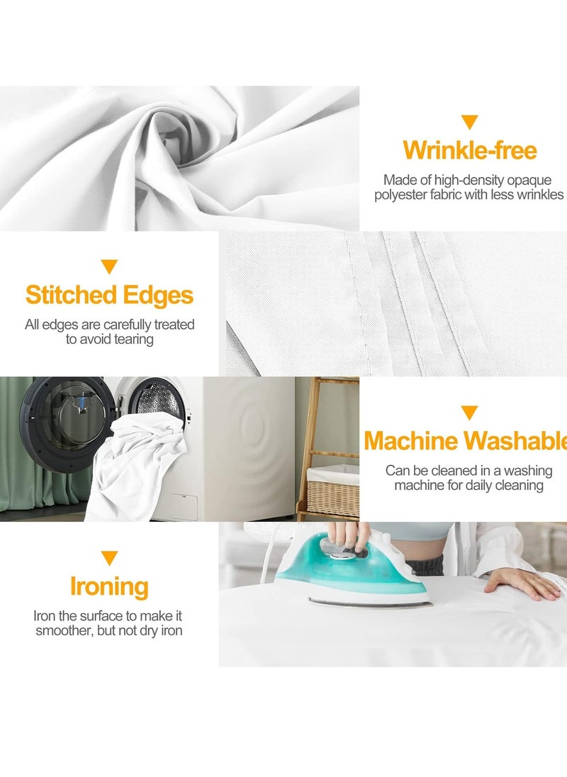 GUDOO Photography White Backdrops for Wall Mounted Setup Photoshoot Pure White Screen Cloth Sheet Background Zoom Polyester Photo Back Drop Pack for Party Photo Video Shoot 1 x 2 m  - Image 3