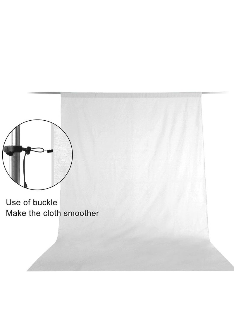 GUDOO Photography White Backdrops for Wall Mounted Setup Photoshoot Pure White Screen Cloth Sheet Background Zoom Polyester Photo Back Drop Pack for Party Photo Video Shoot 1 x 2 m  - Image 5