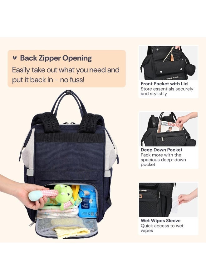 BabbleRoo Diaper Bag Backpack, Multifunction Nappy Changing Bag - Image 4