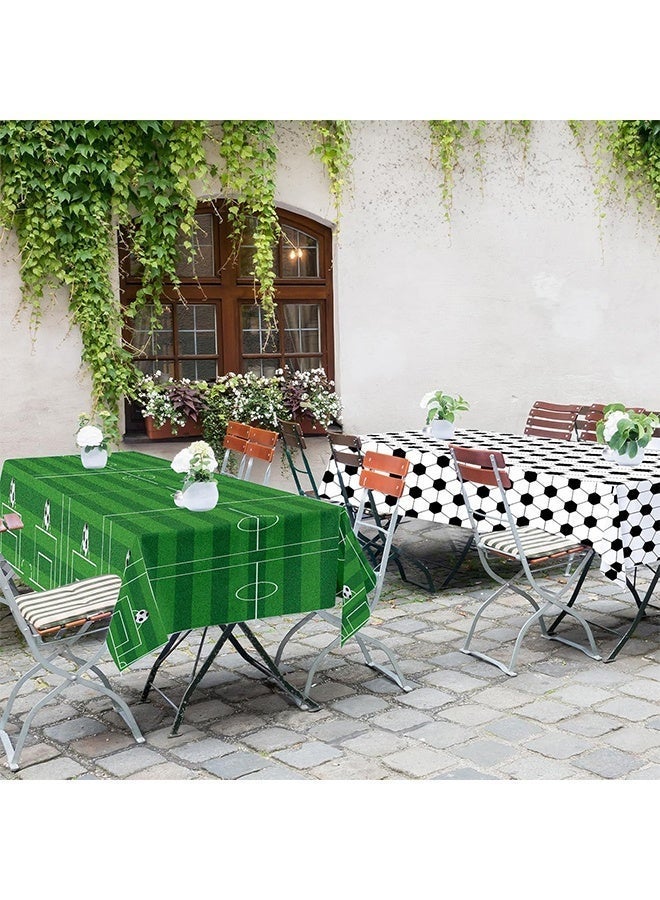 2 Pcs Soccer Table Cloth - Soccer Birthday Party Decorations, Disposable Rectangle Soccers Plastic Table Cover for Sport Football Soccer Theme Party Supplies Tables Decorations, 54 x 108 Inch - Image 2