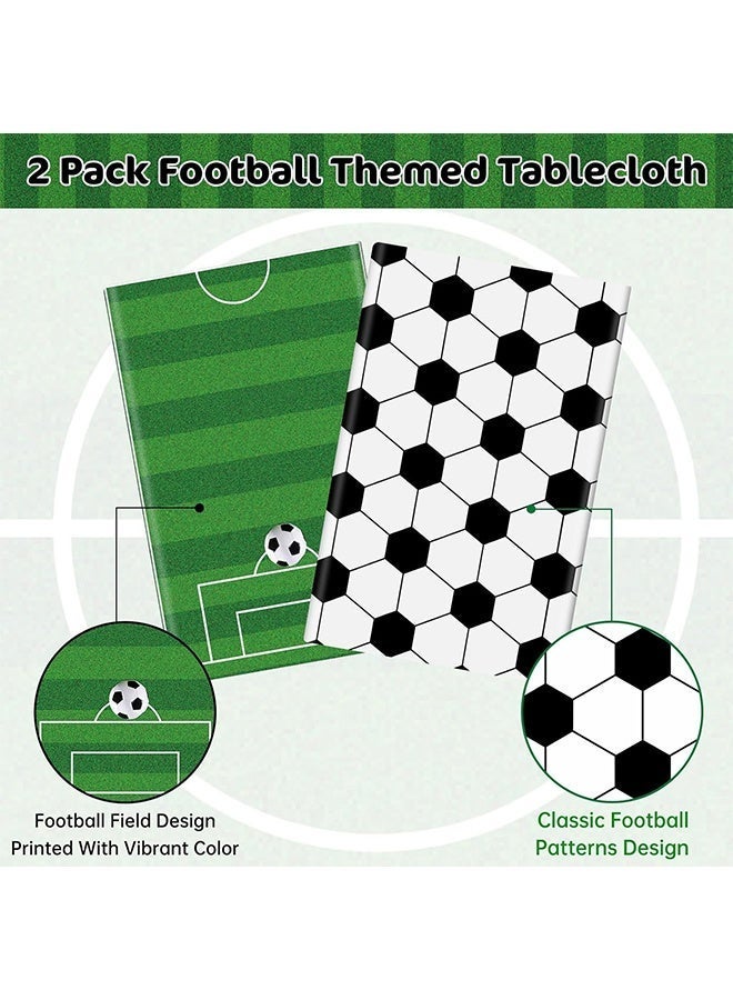 2 Pcs Soccer Table Cloth - Soccer Birthday Party Decorations, Disposable Rectangle Soccers Plastic Table Cover for Sport Football Soccer Theme Party Supplies Tables Decorations, 54 x 108 Inch - Image 4