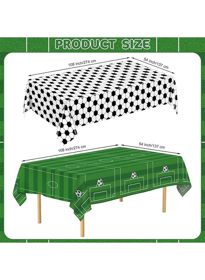 2 Pcs Soccer Table Cloth - Soccer Birthday Party Decorations, Disposable Rectangle Soccers Plastic Table Cover for Sport Football Soccer Theme Party Supplies Tables Decorations, 54 x 108 Inch - Image 3