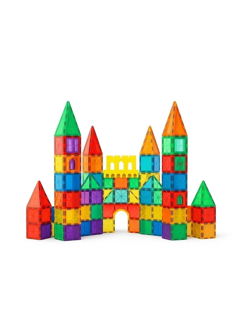 MANAL TOYS Magnetic Tiles 100 PCS Set for Kids | STEM Learning Building Blocks | Strong Magnets | Educational Toy Ages 3+ Boys & Girls | With Gift Bag - Image 5