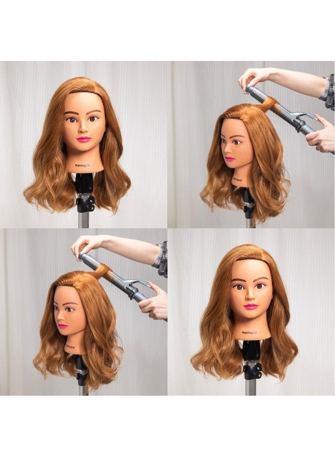 Hairingrid Mannequin Head 20"-22" 100% Human Hair Hairdresser Cosmetology Mannequin Manikin Training Head Hair and Free Clamp Holder (1906LB0414) - Image 5