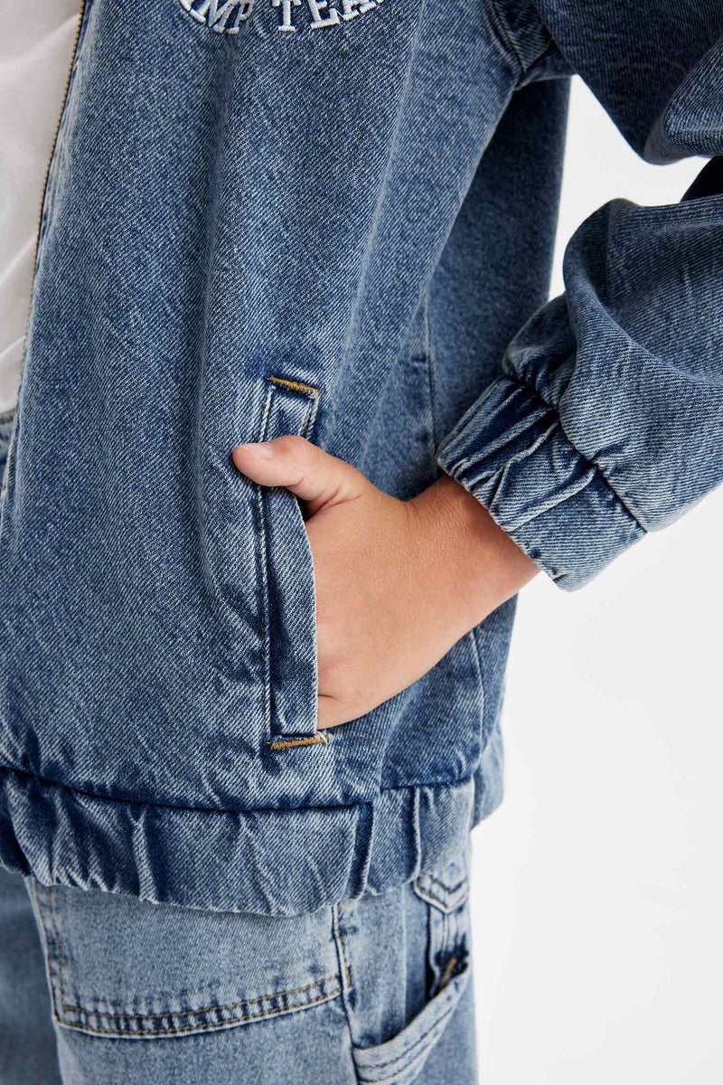 DeFacto Boy College Collar Bomber Jean Jacket - Image 5