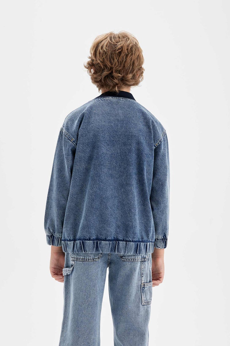 DeFacto Boy College Collar Bomber Jean Jacket - Image 2