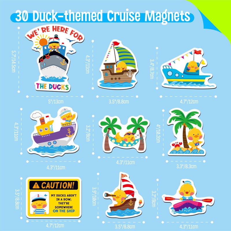 SpriteGru 30PCS Duck Cruise Door Magnets, Magnetic Waterproof Navigation Decorations Funny Ship Cabin Car Decors, Reusable Refrigerator Magnets for Fridge, Carnival Cruise Party - Image 2